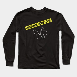 Christmas gingerbread man crime scene Long Sleeve T-Shirt